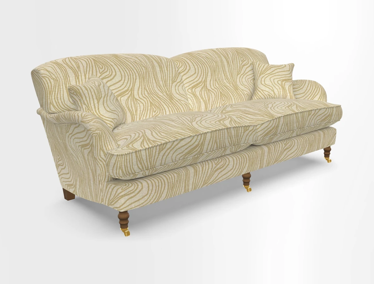 Kentwell 3 Seater 2 Hump Sofa in RHS Botanicals Henry Moon Lions Tail Teal