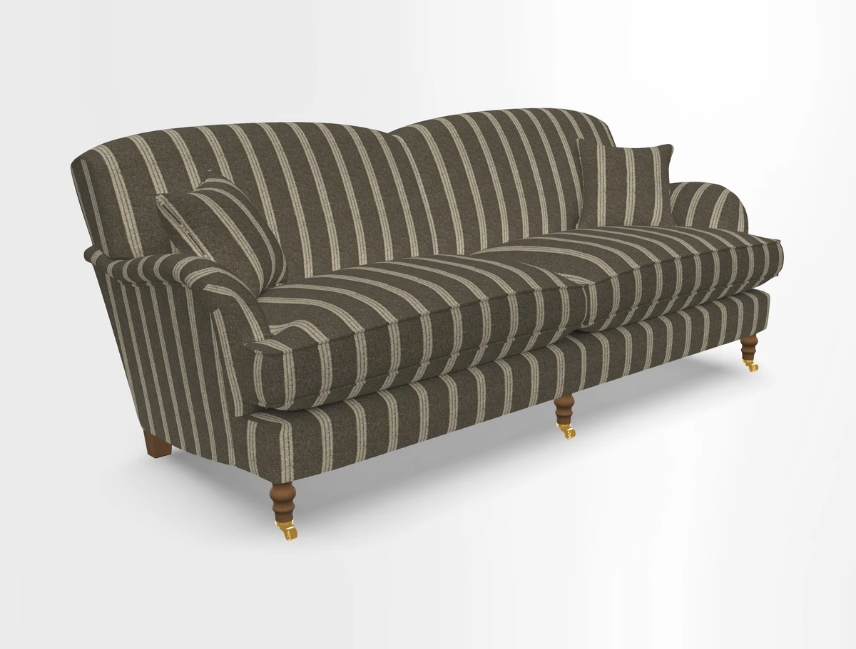 Kentwell 3 Seater 2 Hump Sofa in RHS Botanicals Henry Moon Lions Tail Teal