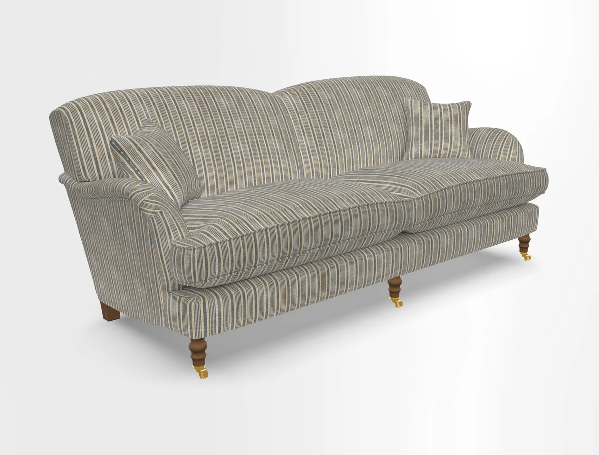 Kentwell 3 Seater 2 Hump Sofa in RHS Botanicals Henry Moon Lions Tail Teal