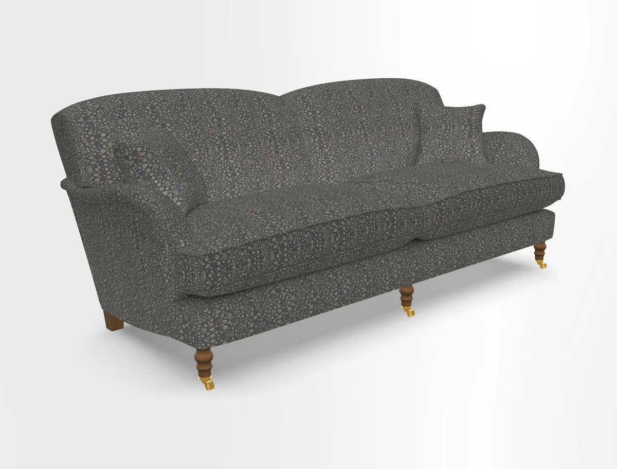 Kentwell 3 Seater 2 Hump Sofa in RHS Botanicals Henry Moon Lions Tail Teal