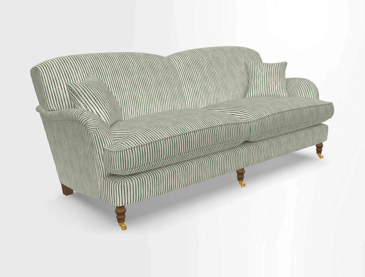 Kentwell 3 Seater 2 Hump Sofa in RHS Botanicals Henry Moon Lions Tail Teal