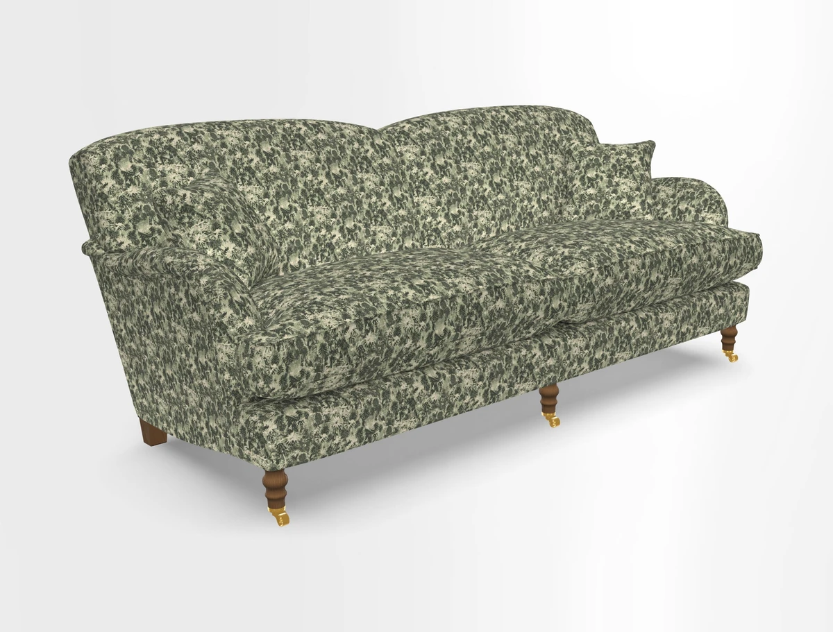 Kentwell 3 Seater 2 Hump Sofa in RHS Botanicals Henry Moon Lions Tail Teal