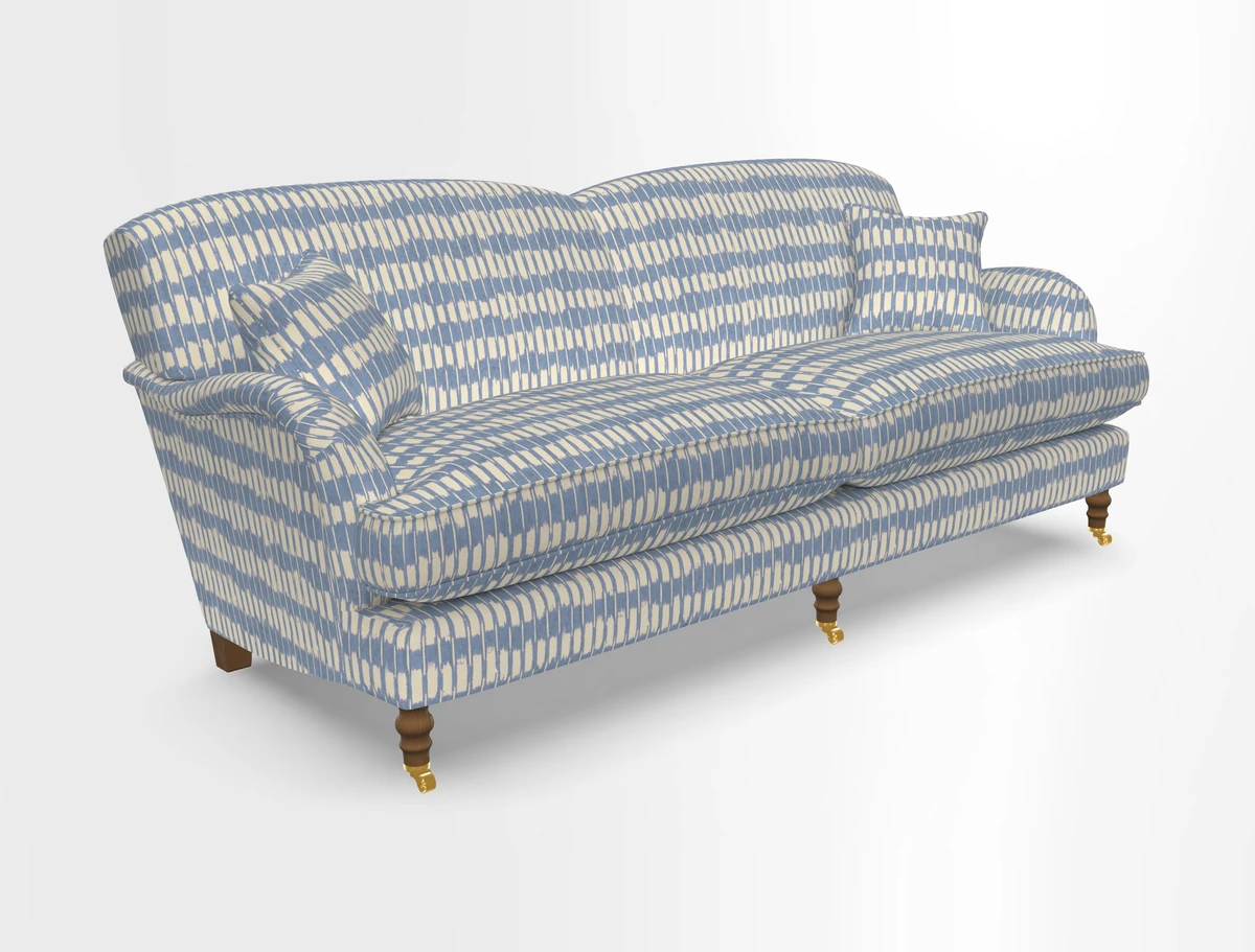Kentwell 3 Seater 2 Hump Sofa in RHS Botanicals Henry Moon Lions Tail Teal
