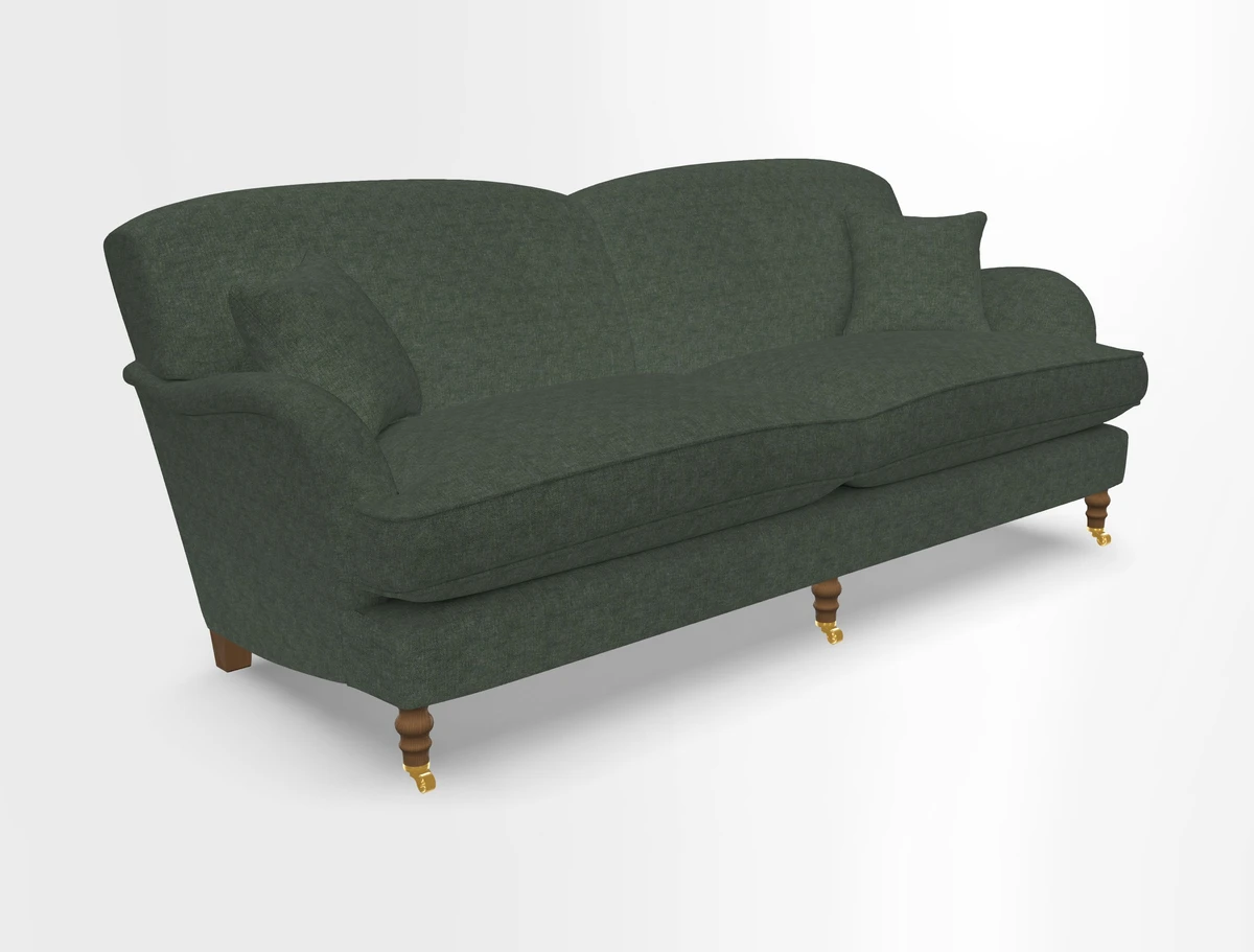 Kentwell 3 Seater 2 Hump Sofa in RHS Botanicals Henry Moon Lions Tail Teal