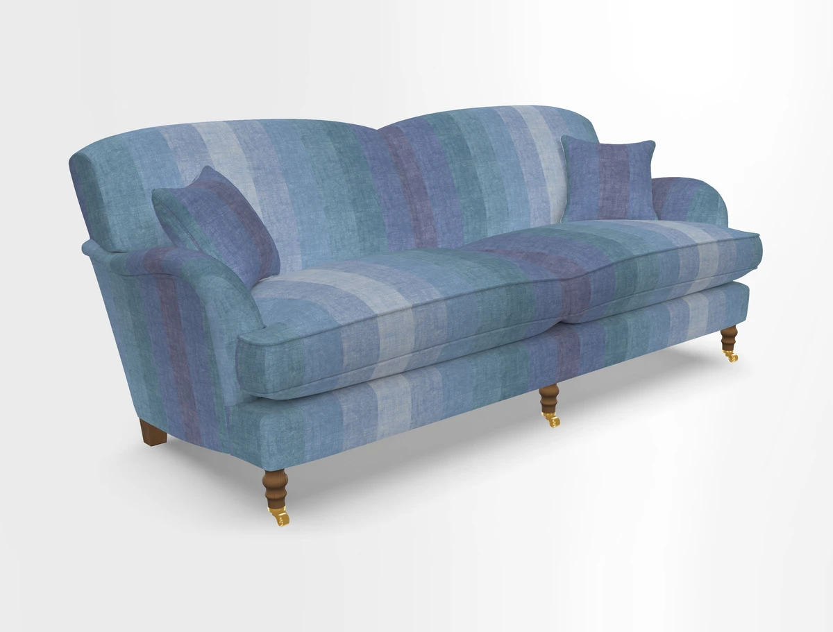 Kentwell 3 Seater 2 Hump Sofa in RHS Botanicals Henry Moon Lions Tail Teal