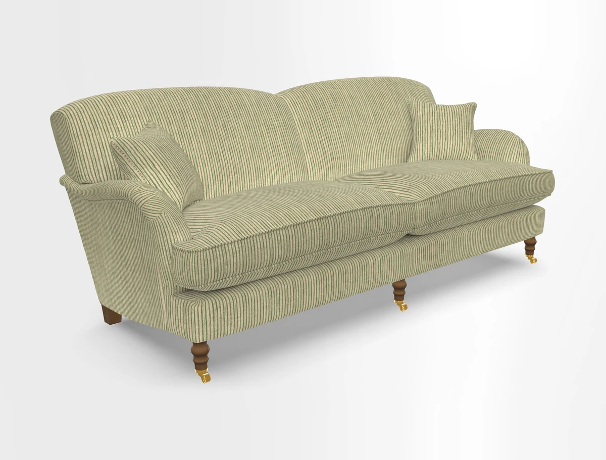 Kentwell 3 Seater 2 Hump Sofa in RHS Botanicals Henry Moon Lions Tail Teal