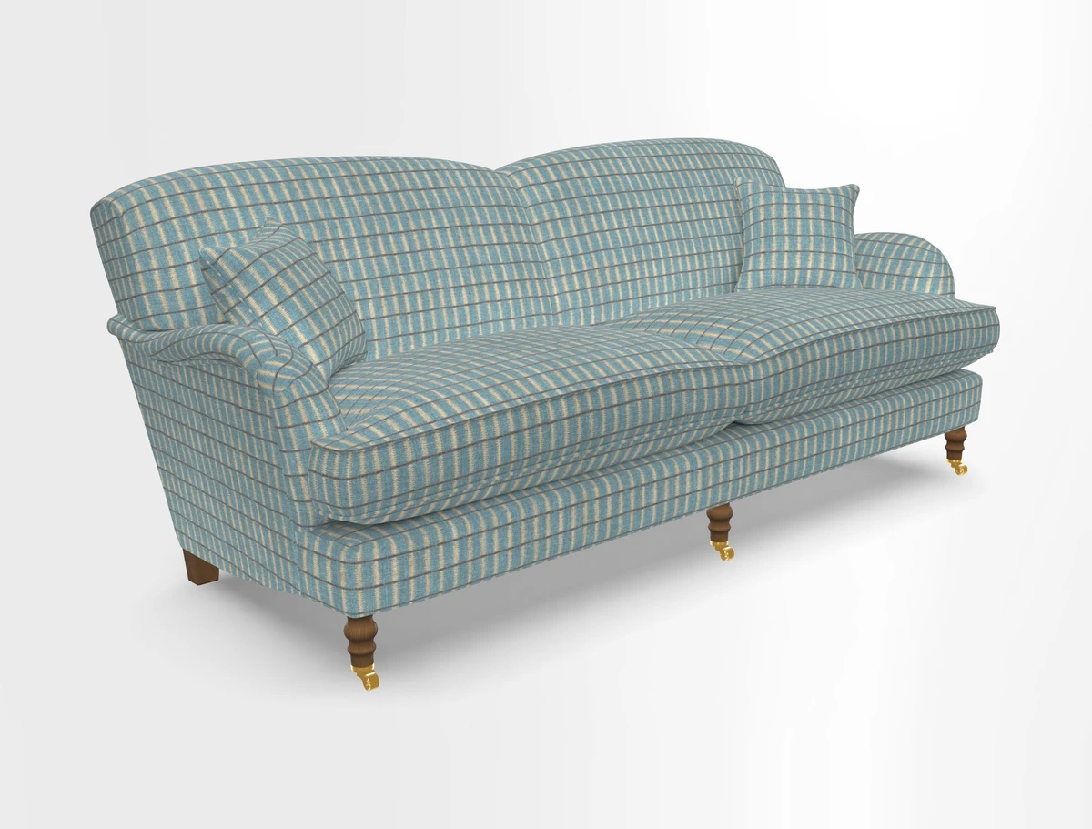 Kentwell 3 Seater 2 Hump Sofa in RHS Botanicals Henry Moon Lions Tail Teal