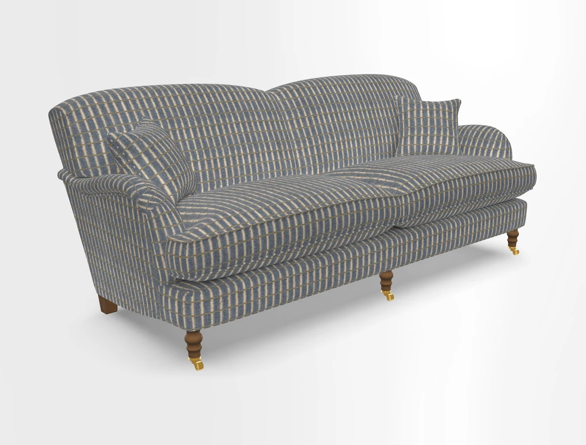 Kentwell 3 Seater 2 Hump Sofa in RHS Botanicals Henry Moon Lions Tail Teal