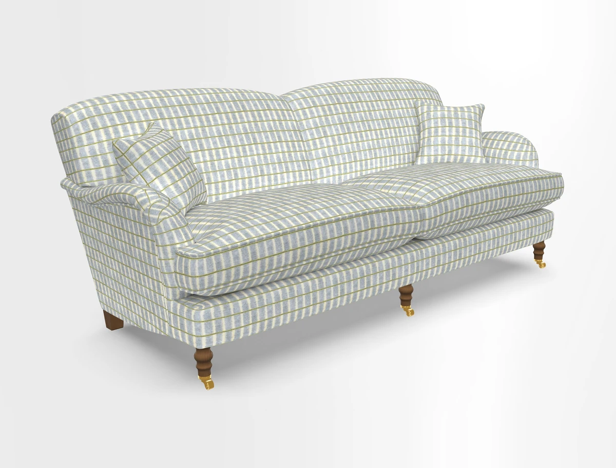 Kentwell 3 Seater 2 Hump Sofa in RHS Botanicals Henry Moon Lions Tail Teal
