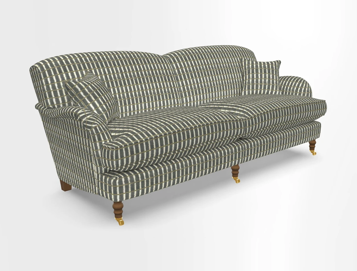 Kentwell 3 Seater 2 Hump Sofa in RHS Botanicals Henry Moon Lions Tail Teal