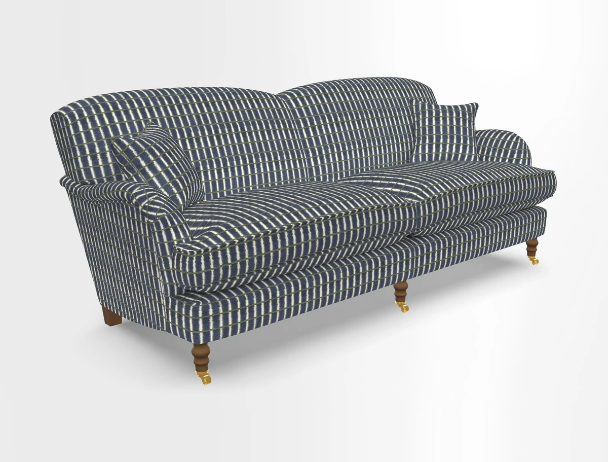 Kentwell 3 Seater 2 Hump Sofa in RHS Botanicals Henry Moon Lions Tail Teal