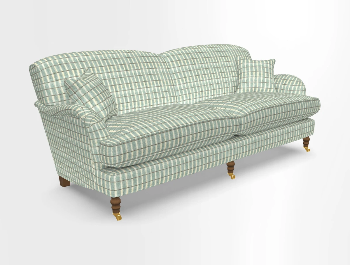 Kentwell 3 Seater 2 Hump Sofa in RHS Botanicals Henry Moon Lions Tail Teal