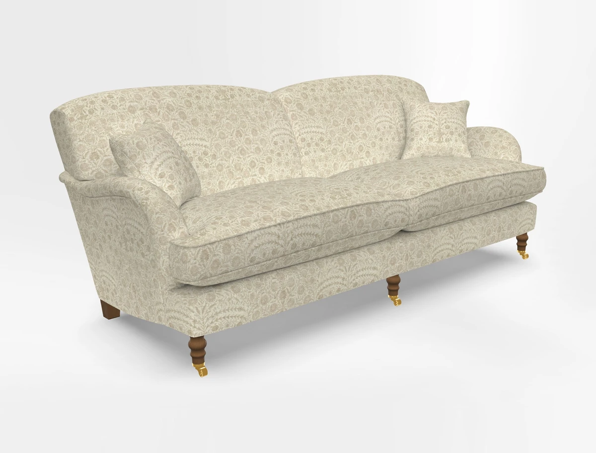 Kentwell 3 Seater 2 Hump Sofa in RHS Botanicals Henry Moon Lions Tail Teal