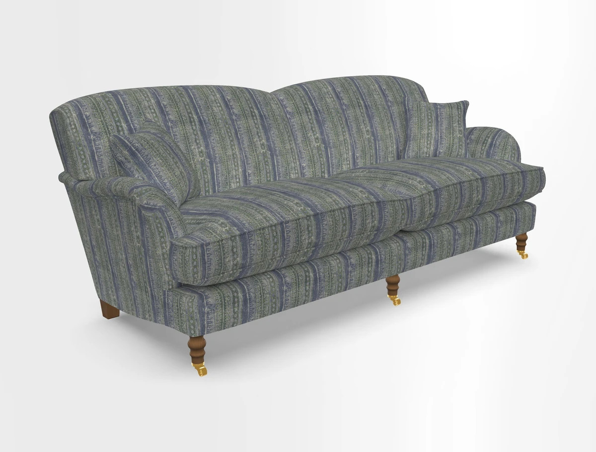 Kentwell 3 Seater 2 Hump Sofa in RHS Botanicals Henry Moon Lions Tail Teal