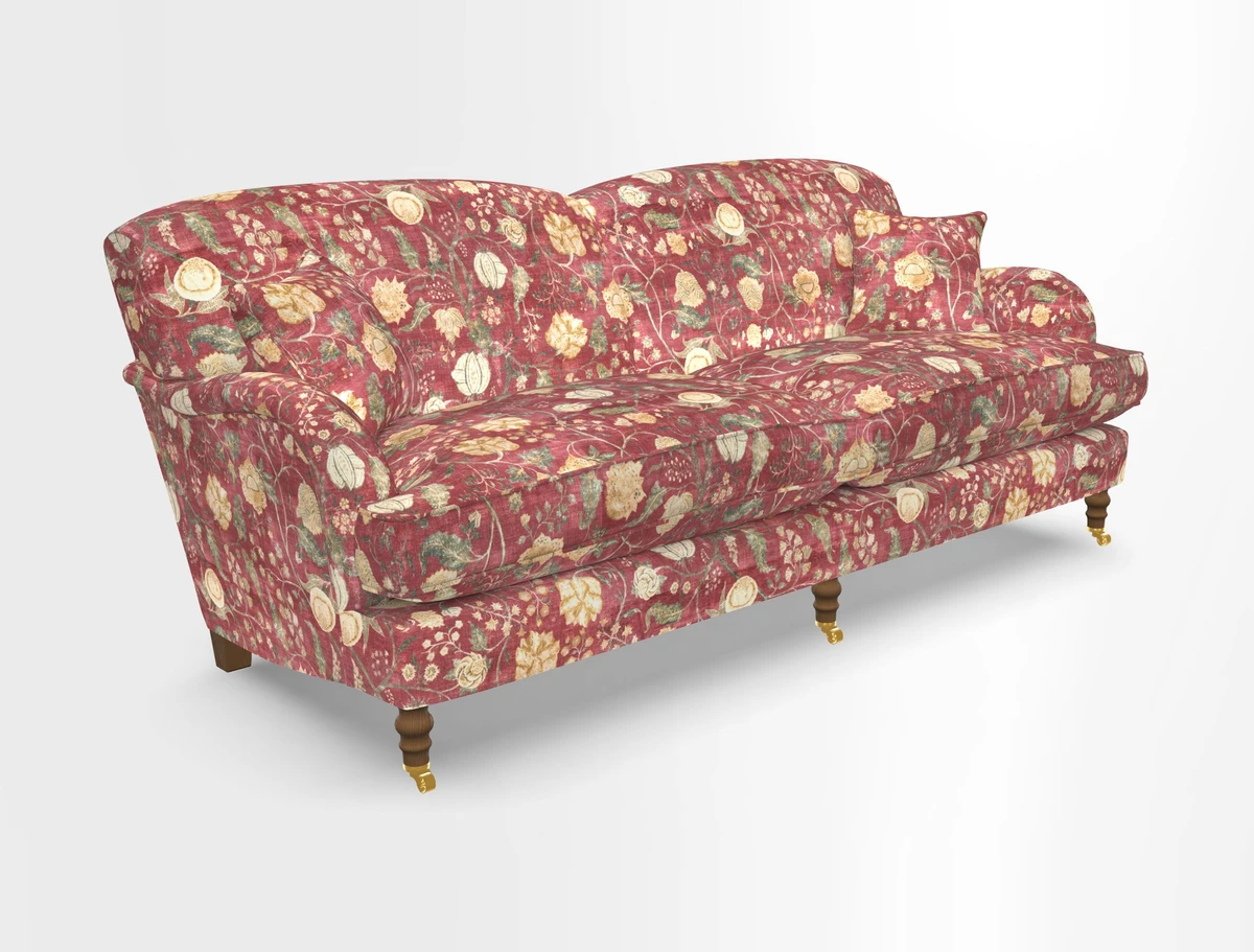 Kentwell 3 Seater 2 Hump Sofa in RHS Botanicals Henry Moon Lions Tail Teal