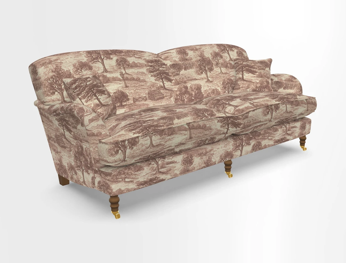 Kentwell 3 Seater 2 Hump Sofa in RHS Botanicals Henry Moon Lions Tail Teal