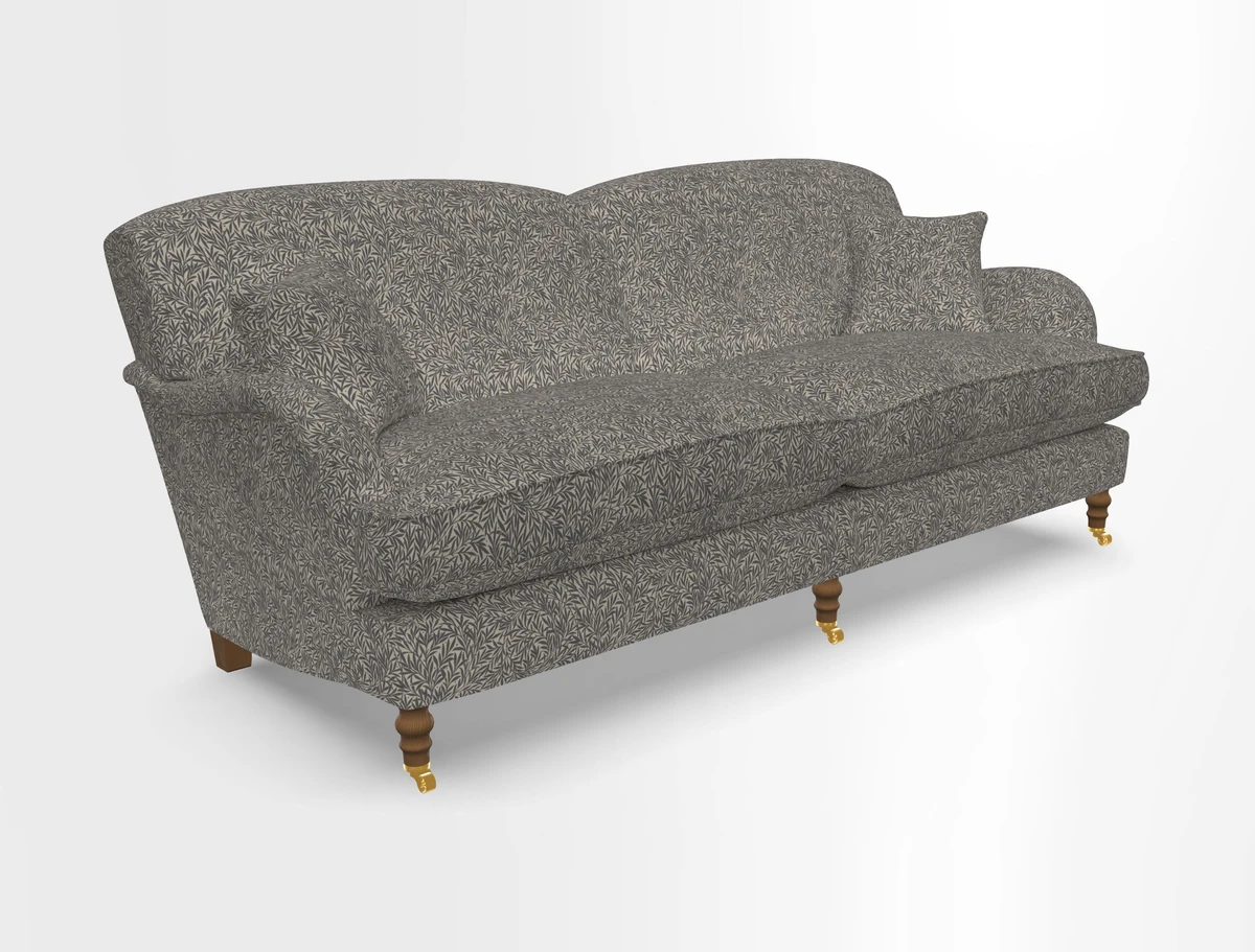 Kentwell 3 Seater 2 Hump Sofa in RHS Botanicals Henry Moon Lions Tail Teal