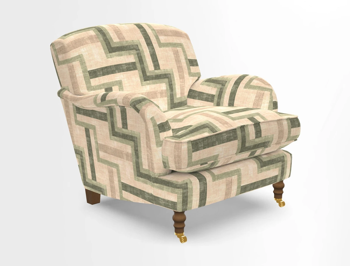 Kentwell Chair in Caroline Maria Applebee Collage Wildflowers with fringe in Sophie Bullion Currant