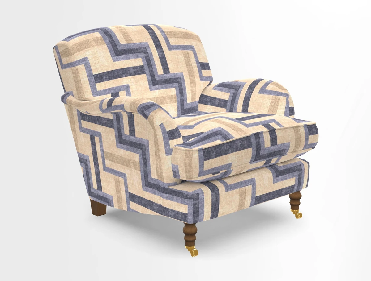 Kentwell Chair in Caroline Maria Applebee Collage Wildflowers with fringe in Sophie Bullion Currant