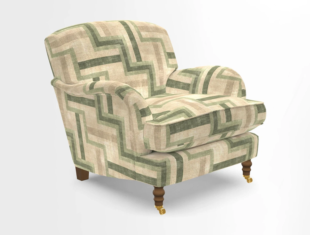 Kentwell Chair in Caroline Maria Applebee Collage Wildflowers with fringe in Sophie Bullion Currant
