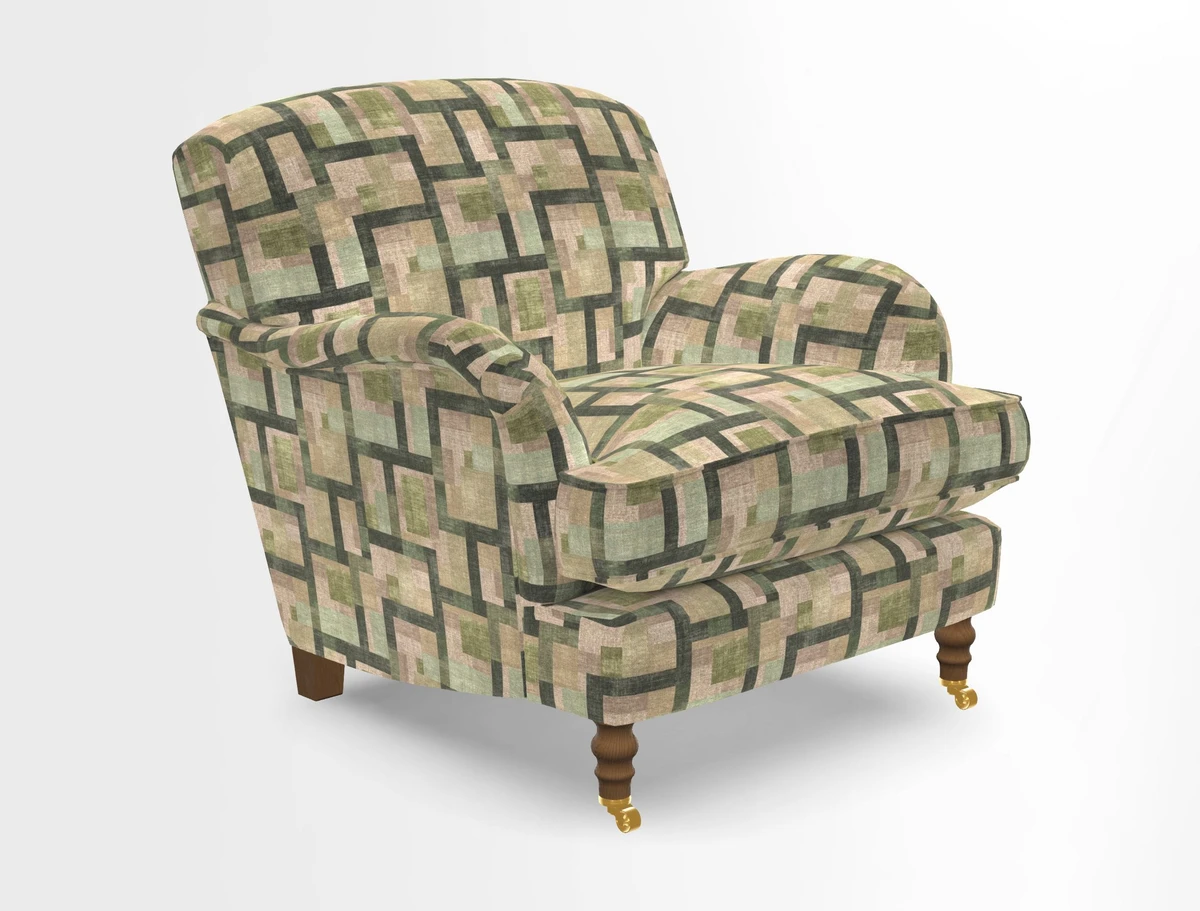 Kentwell Chair in Caroline Maria Applebee Collage Wildflowers with fringe in Sophie Bullion Currant