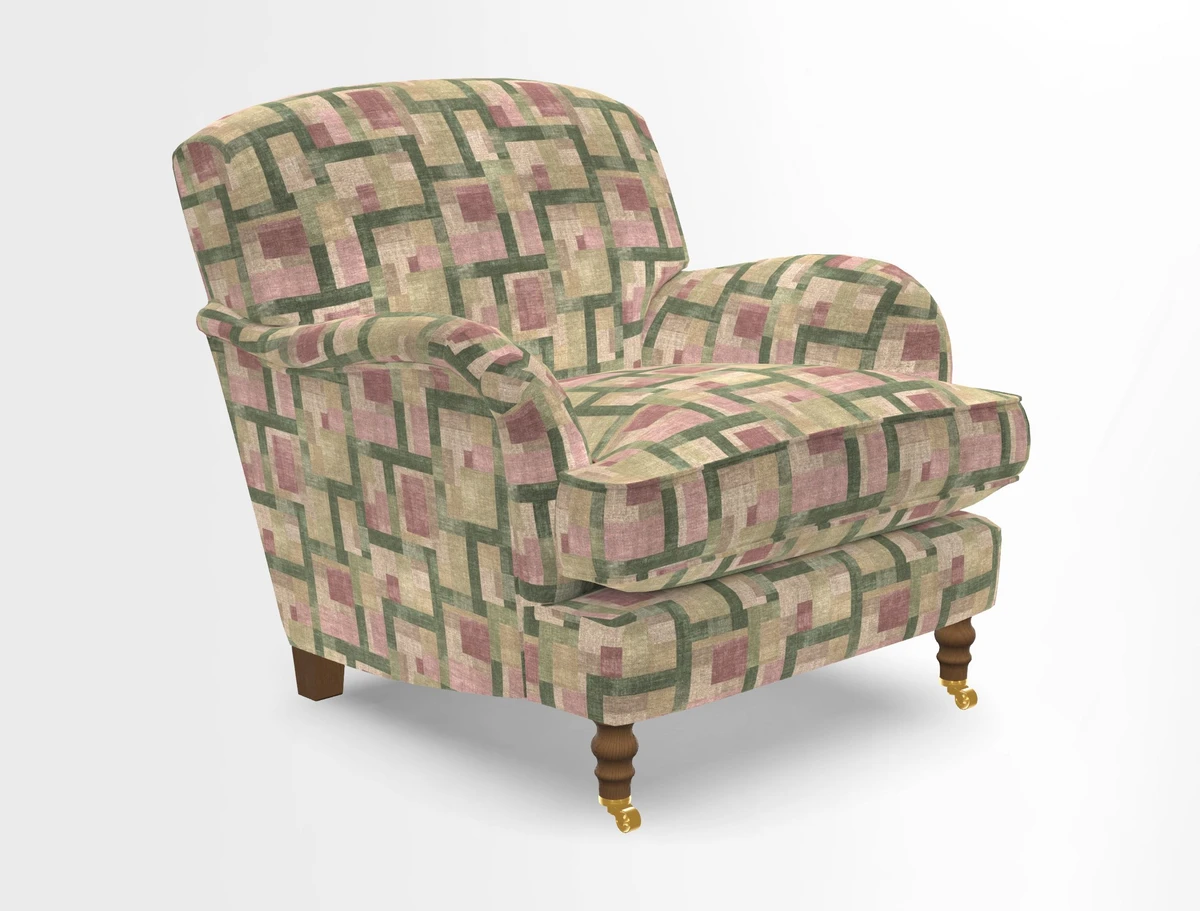 Kentwell Chair in Caroline Maria Applebee Collage Wildflowers with fringe in Sophie Bullion Currant