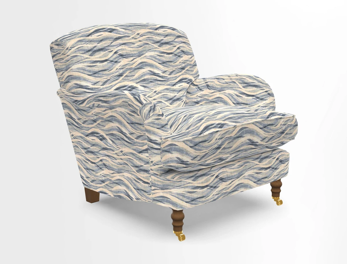 Kentwell Chair in Caroline Maria Applebee Collage Wildflowers with fringe in Sophie Bullion Currant