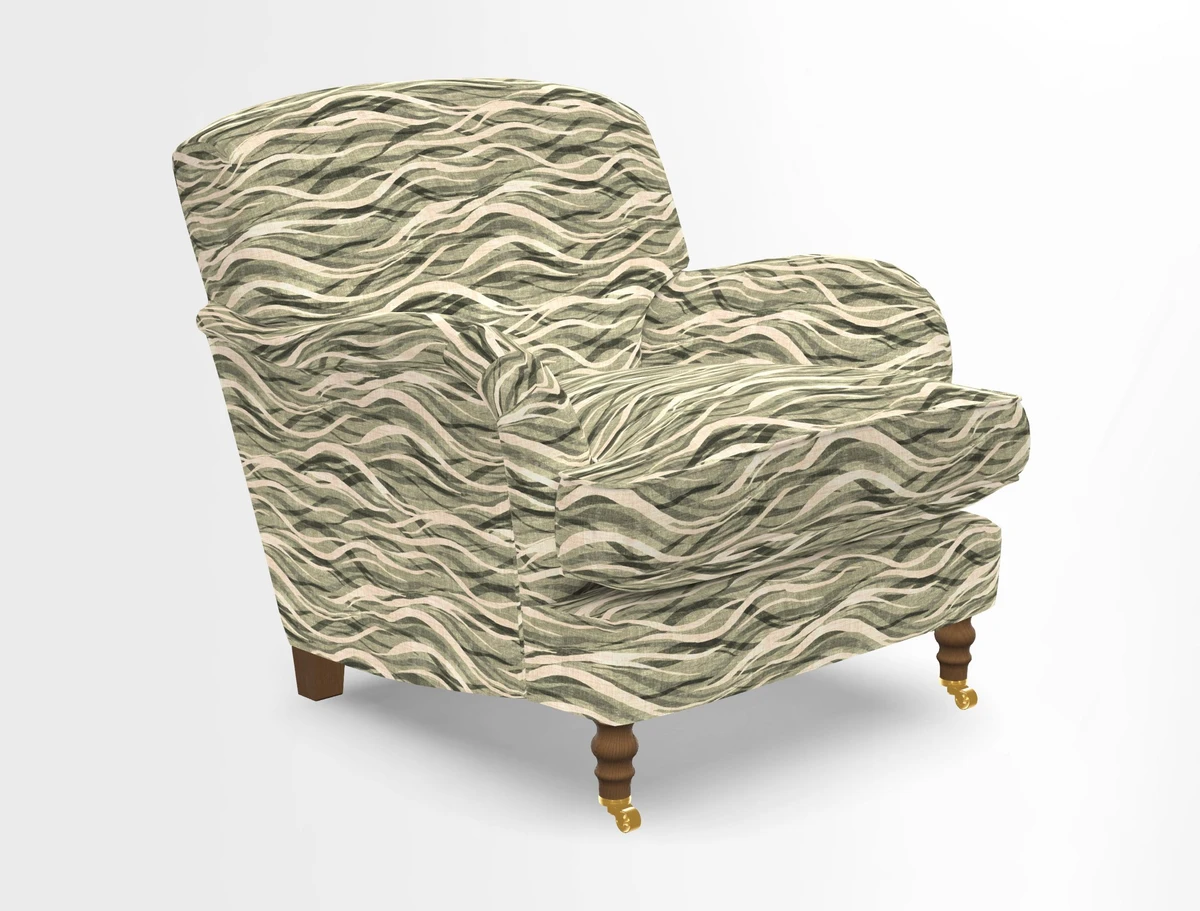 Kentwell Chair in Caroline Maria Applebee Collage Wildflowers with fringe in Sophie Bullion Currant