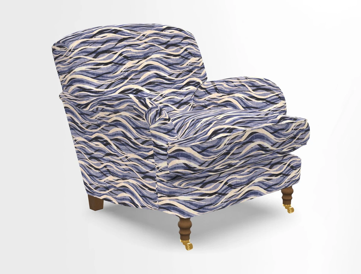 Kentwell Chair in Caroline Maria Applebee Collage Wildflowers with fringe in Sophie Bullion Currant