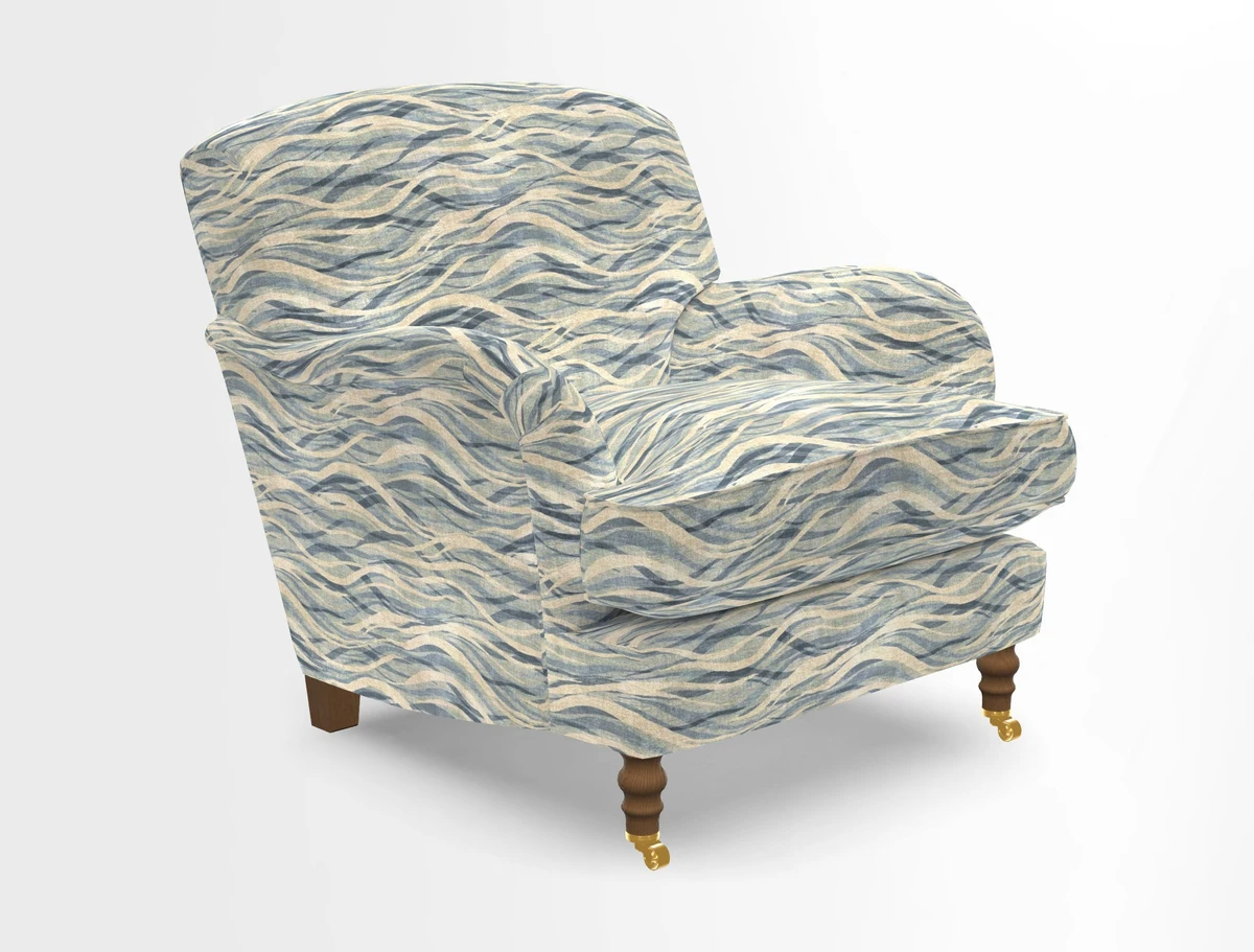 Kentwell Chair in Caroline Maria Applebee Collage Wildflowers with fringe in Sophie Bullion Currant