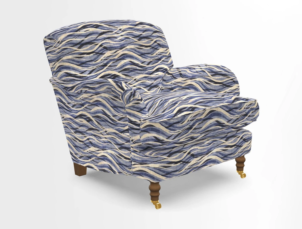 Kentwell Chair in Caroline Maria Applebee Collage Wildflowers with fringe in Sophie Bullion Currant