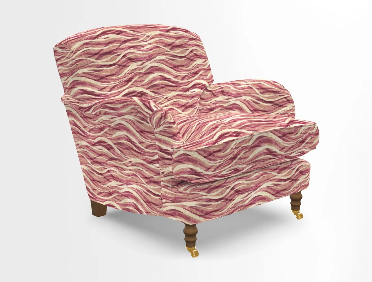 Kentwell Chair in Caroline Maria Applebee Collage Wildflowers with fringe in Sophie Bullion Currant