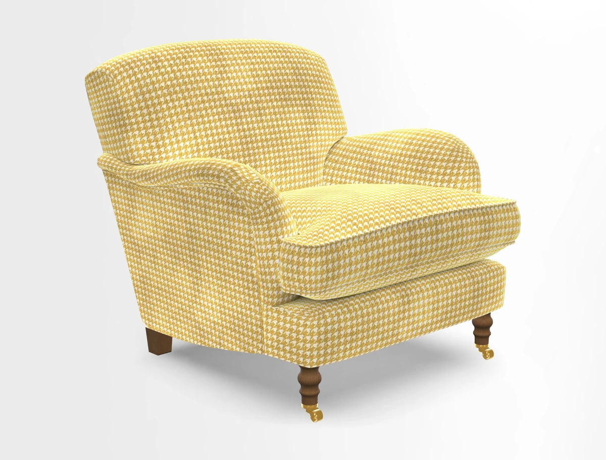 Kentwell Chair in Caroline Maria Applebee Collage Wildflowers with fringe in Sophie Bullion Currant