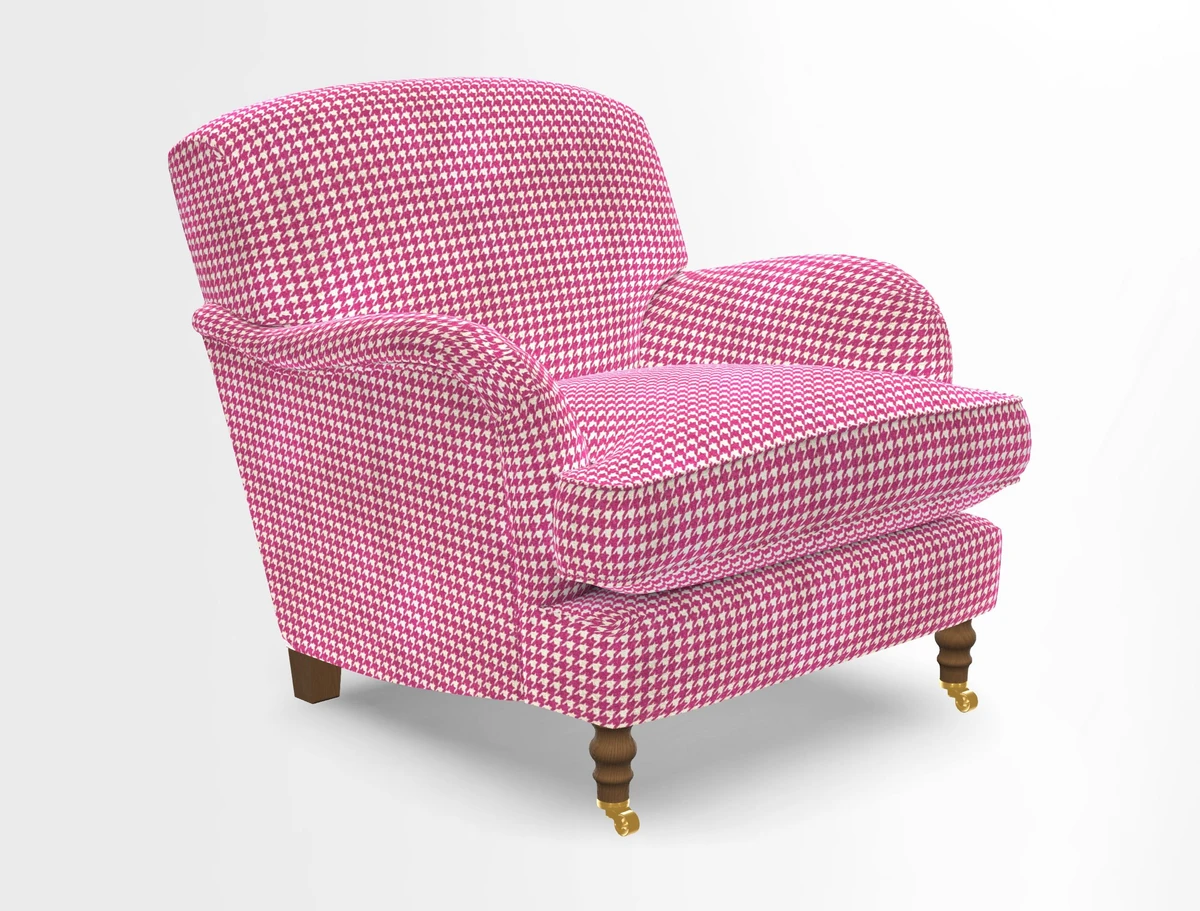 Kentwell Chair in Caroline Maria Applebee Collage Wildflowers with fringe in Sophie Bullion Currant