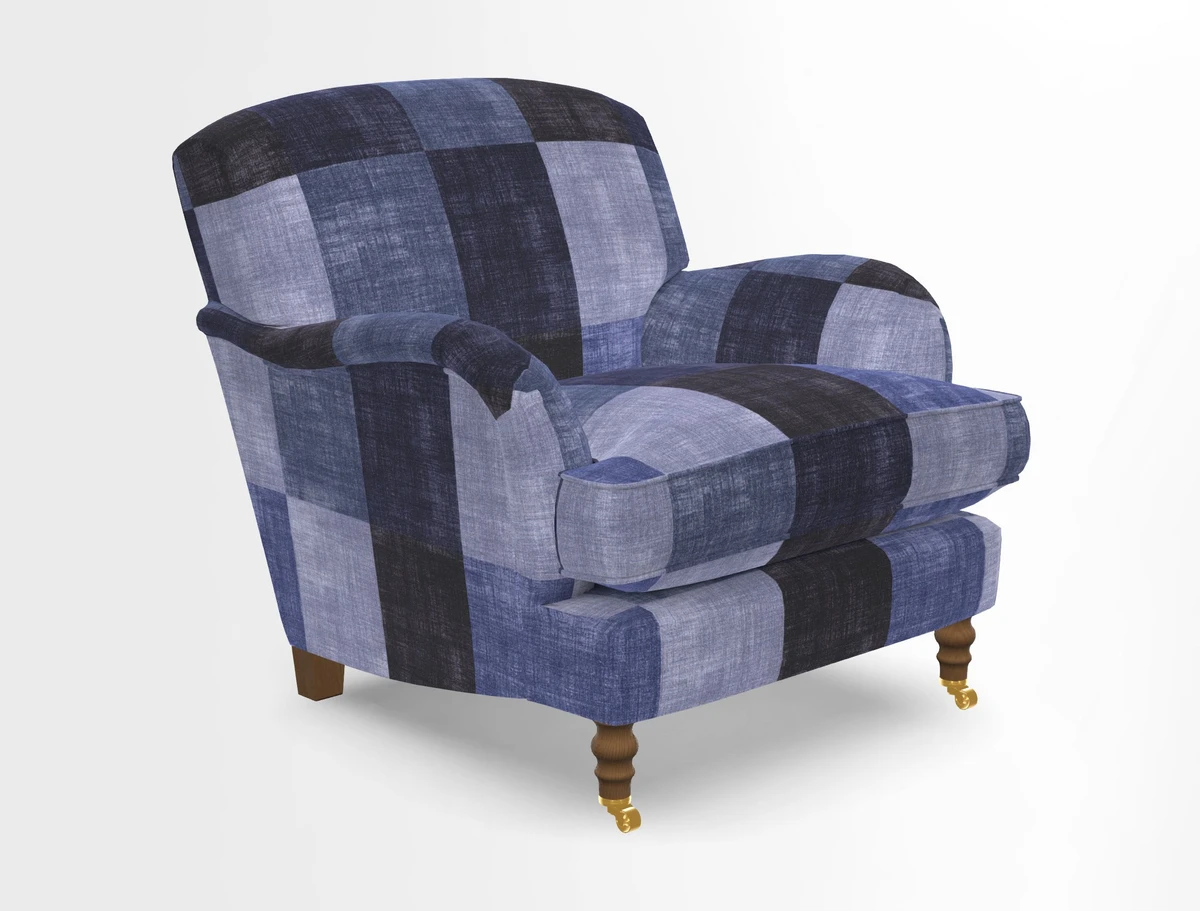 Kentwell Chair in Caroline Maria Applebee Collage Wildflowers with fringe in Sophie Bullion Currant