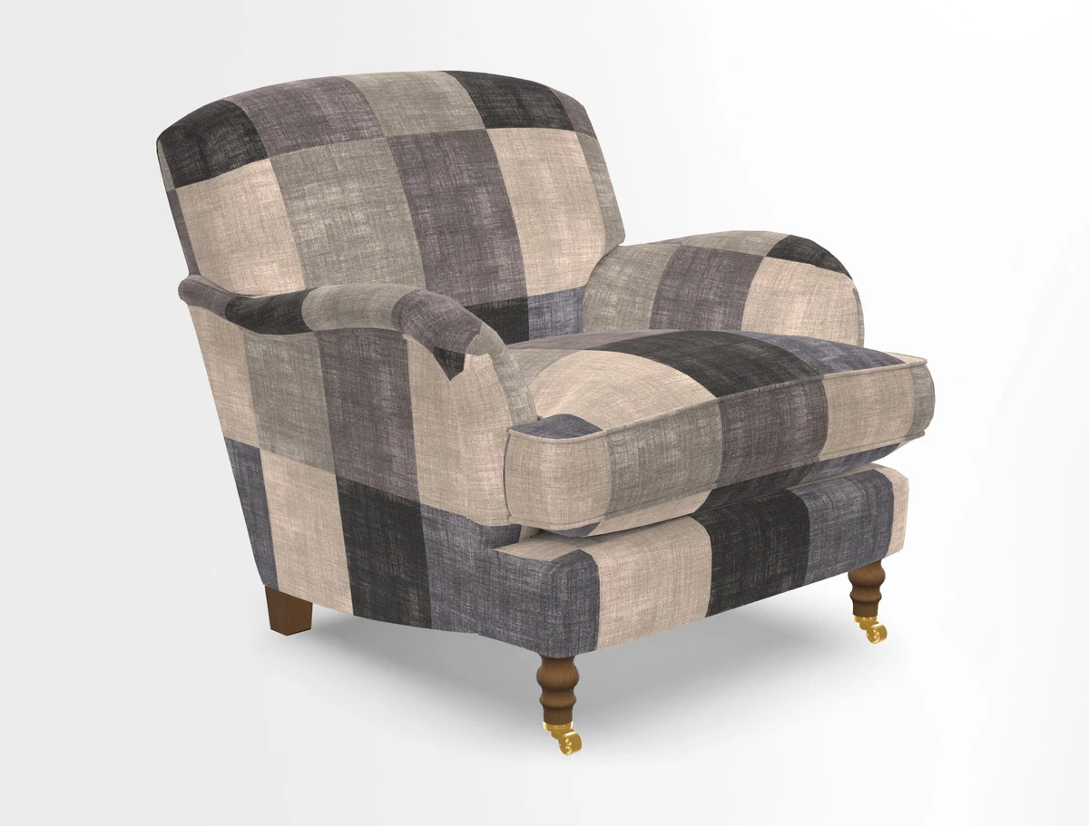 Kentwell Chair in Caroline Maria Applebee Collage Wildflowers with fringe in Sophie Bullion Currant