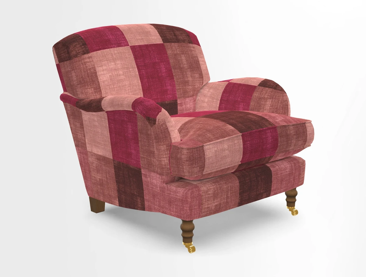 Kentwell Chair in Caroline Maria Applebee Collage Wildflowers with fringe in Sophie Bullion Currant