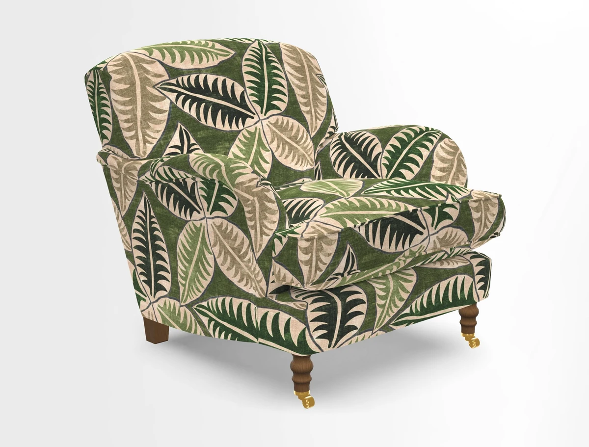 Kentwell Chair in Caroline Maria Applebee Collage Wildflowers with fringe in Sophie Bullion Currant