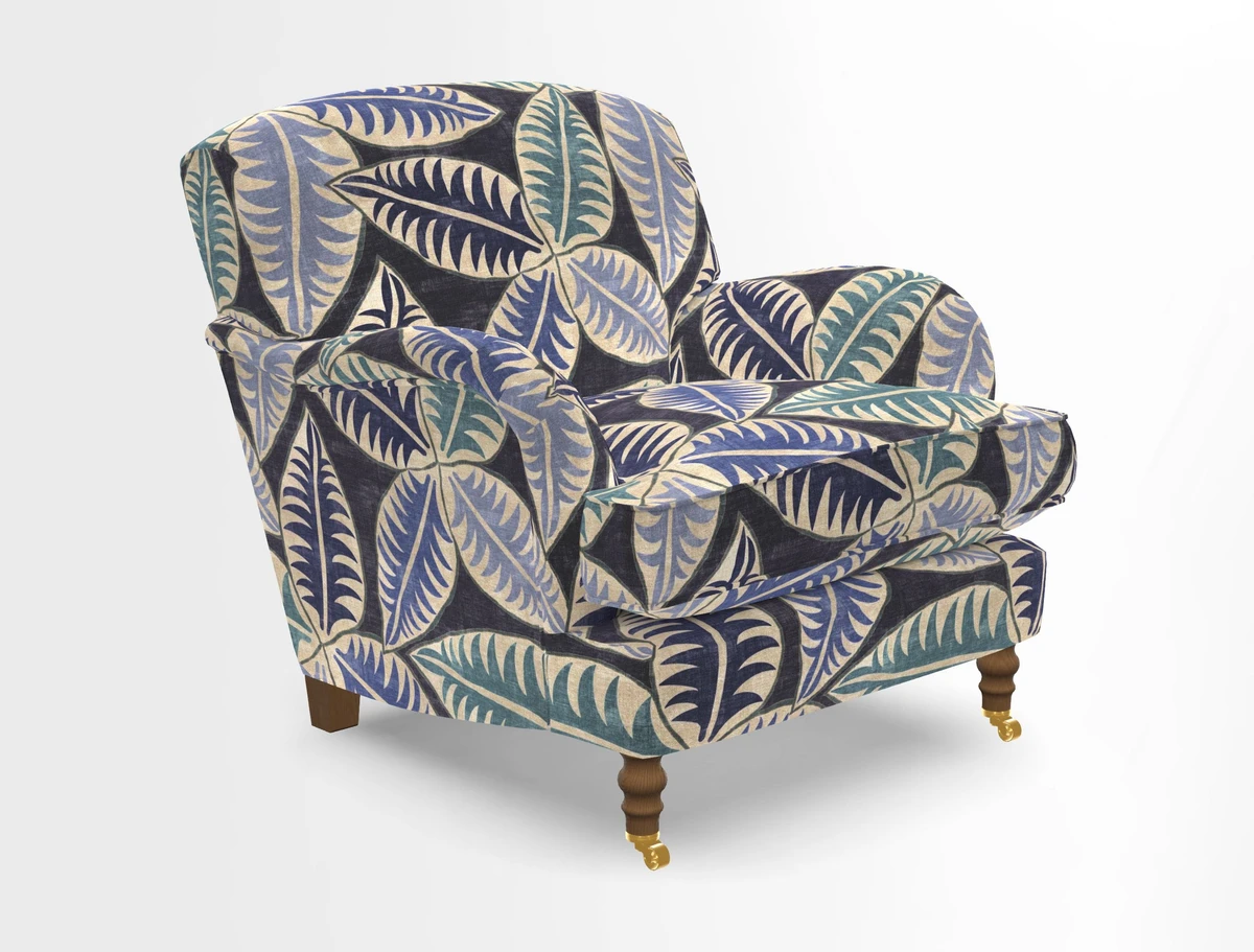 Kentwell Chair in Caroline Maria Applebee Collage Wildflowers with fringe in Sophie Bullion Currant