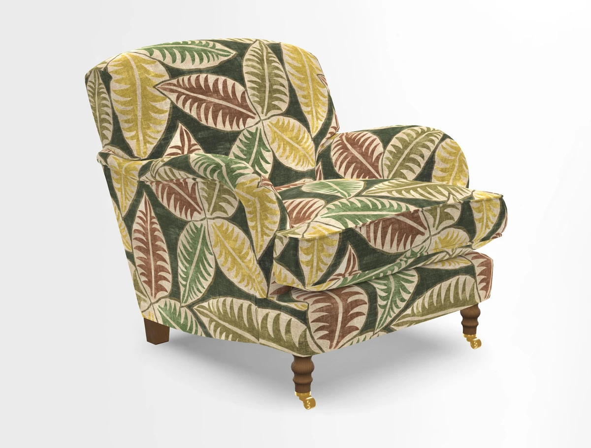 Kentwell Chair in Caroline Maria Applebee Collage Wildflowers with fringe in Sophie Bullion Currant