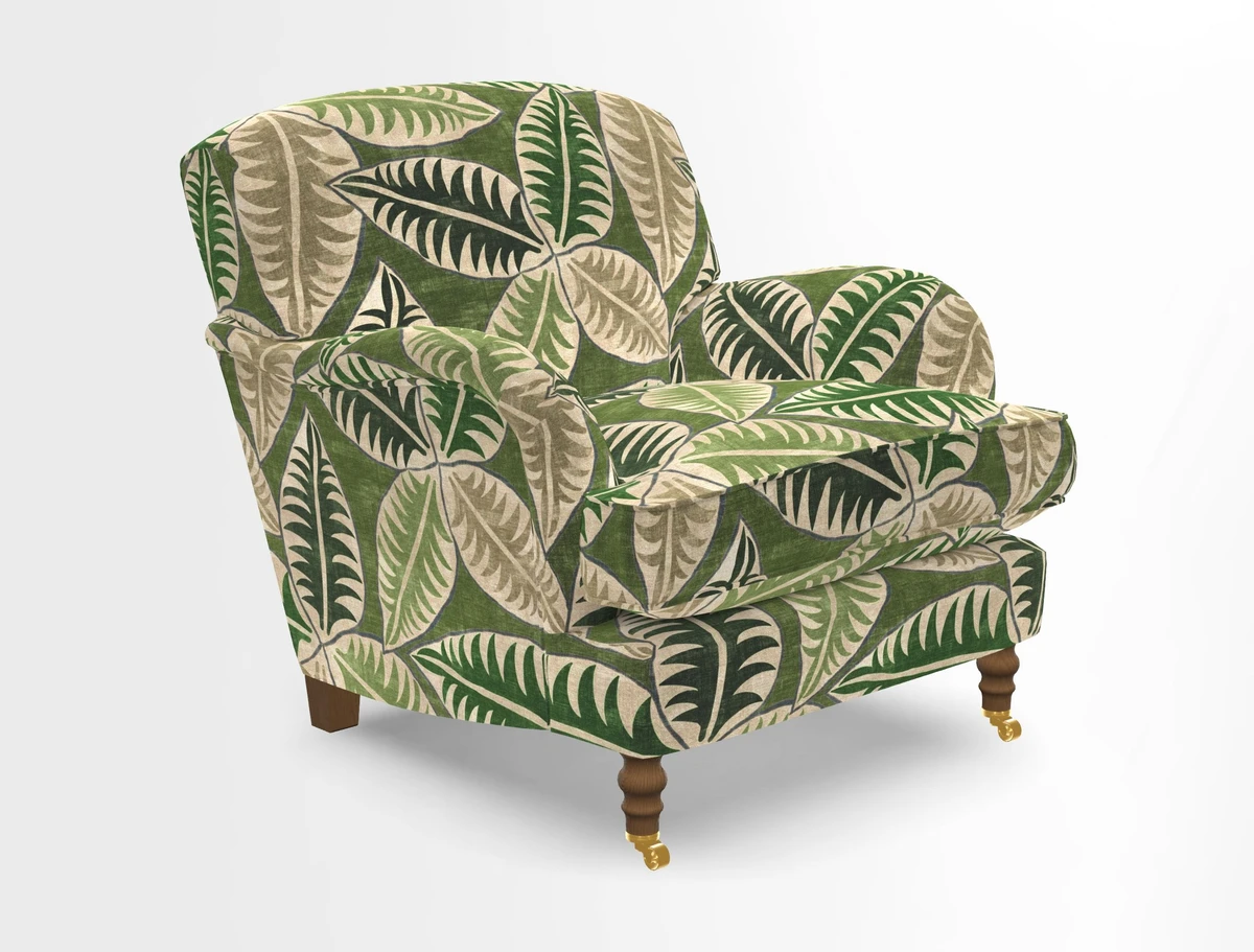 Kentwell Chair in Caroline Maria Applebee Collage Wildflowers with fringe in Sophie Bullion Currant