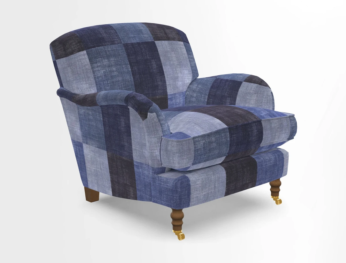 Kentwell Chair in Caroline Maria Applebee Collage Wildflowers with fringe in Sophie Bullion Currant