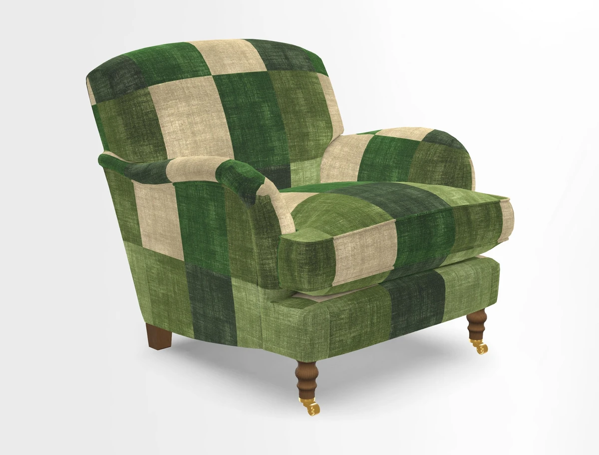 Kentwell Chair in Caroline Maria Applebee Collage Wildflowers with fringe in Sophie Bullion Currant