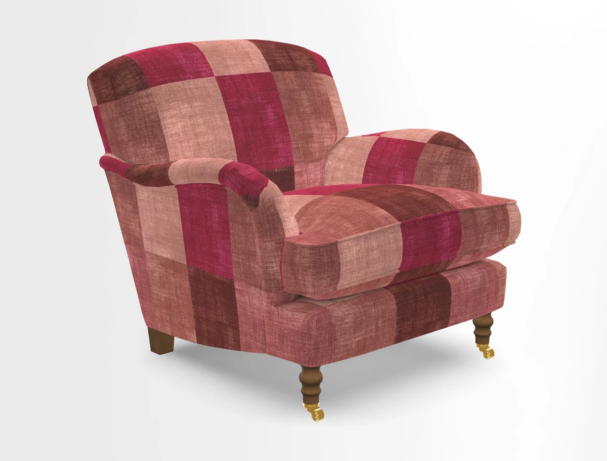 Kentwell Chair in Caroline Maria Applebee Collage Wildflowers with fringe in Sophie Bullion Currant