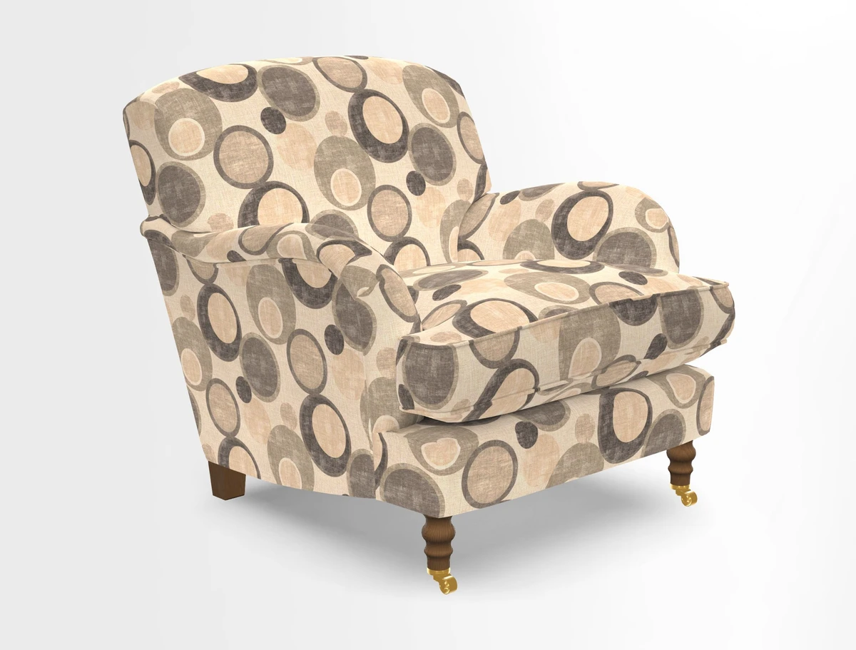 Kentwell Chair in Caroline Maria Applebee Collage Wildflowers with fringe in Sophie Bullion Currant