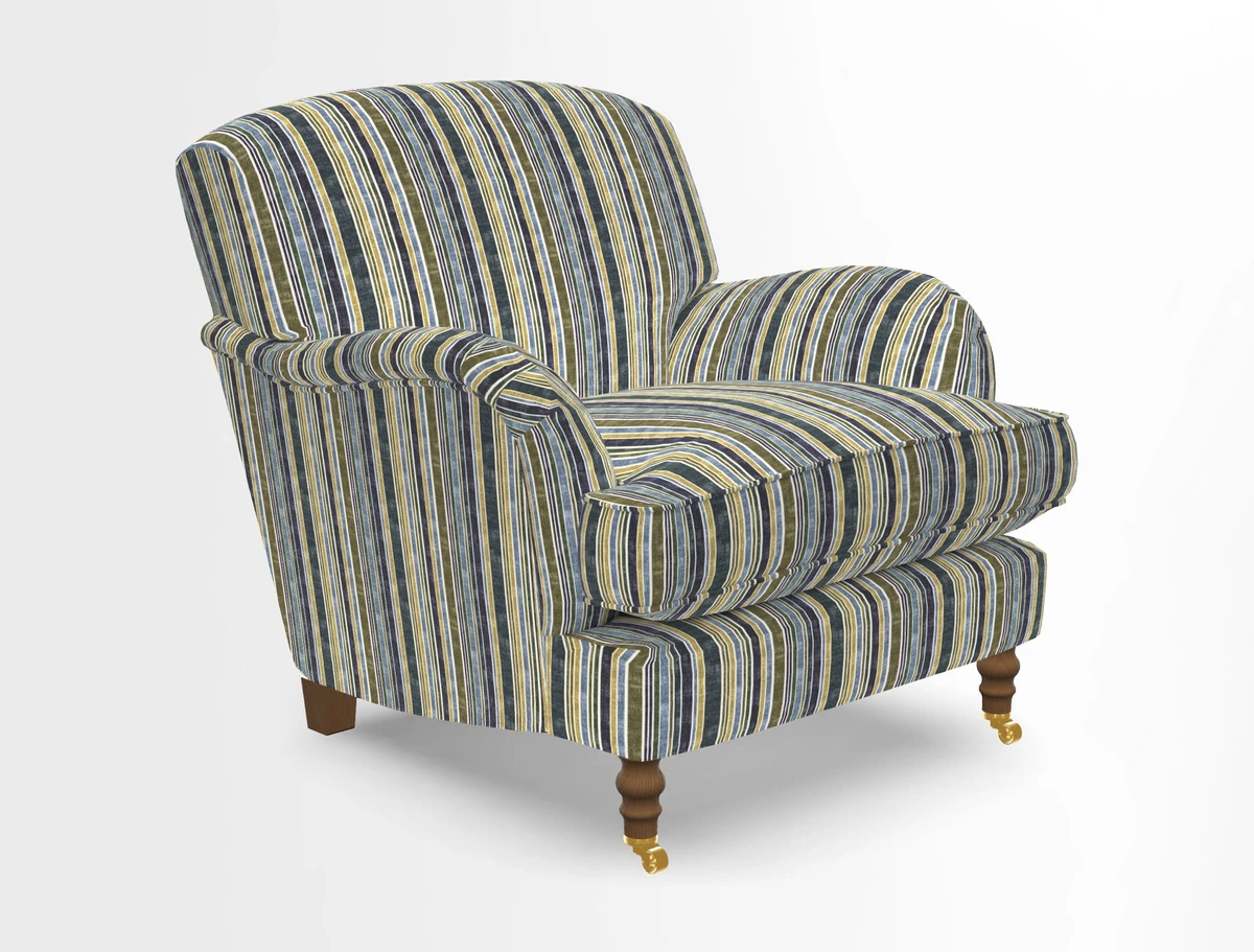 Kentwell Chair in Caroline Maria Applebee Collage Wildflowers with fringe in Sophie Bullion Currant