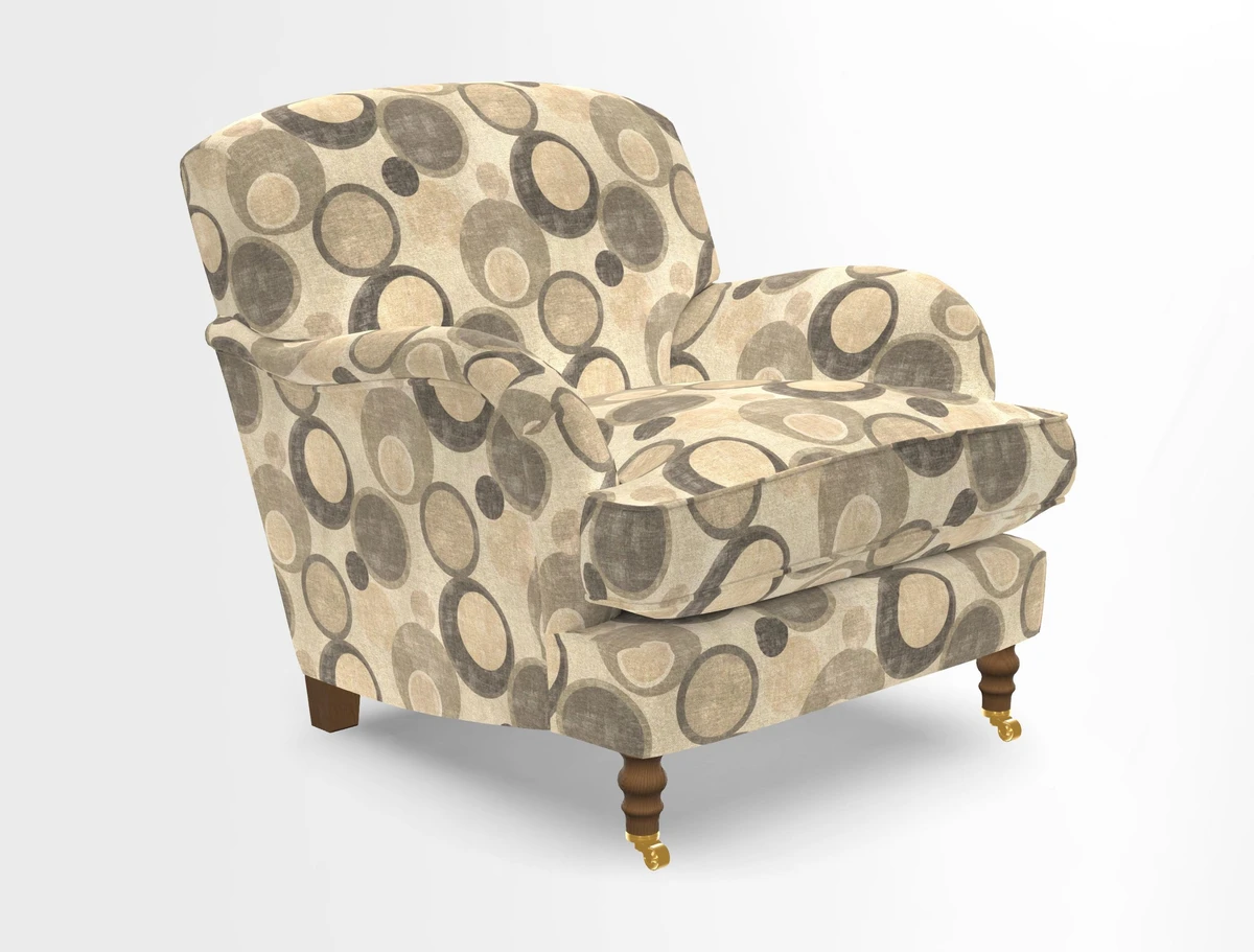 Kentwell Chair in Caroline Maria Applebee Collage Wildflowers with fringe in Sophie Bullion Currant