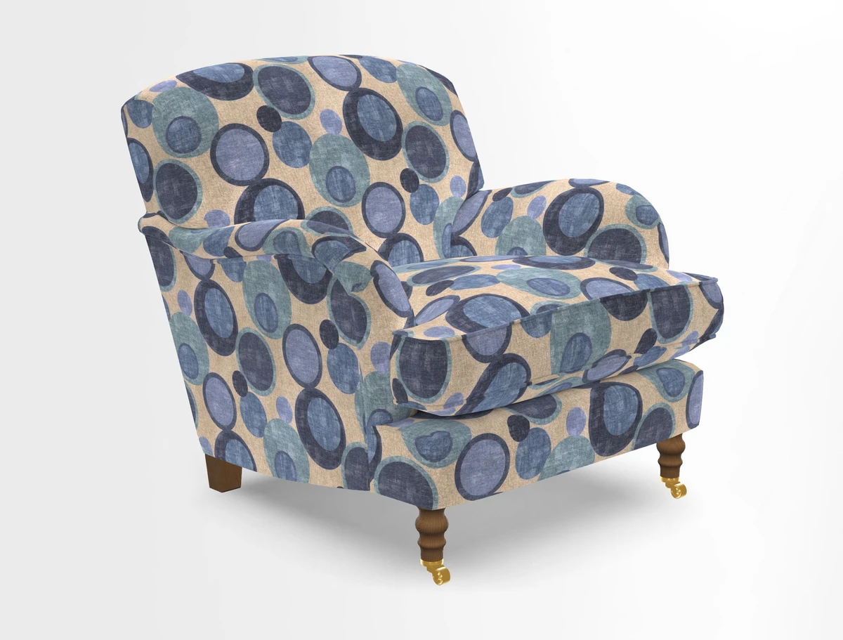 Kentwell Chair in Caroline Maria Applebee Collage Wildflowers with fringe in Sophie Bullion Currant