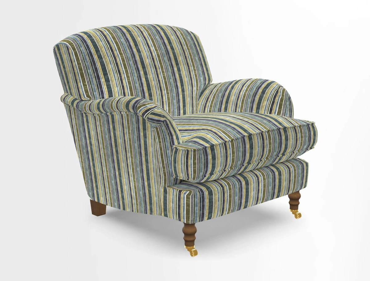 Kentwell Chair in Caroline Maria Applebee Collage Wildflowers with fringe in Sophie Bullion Currant
