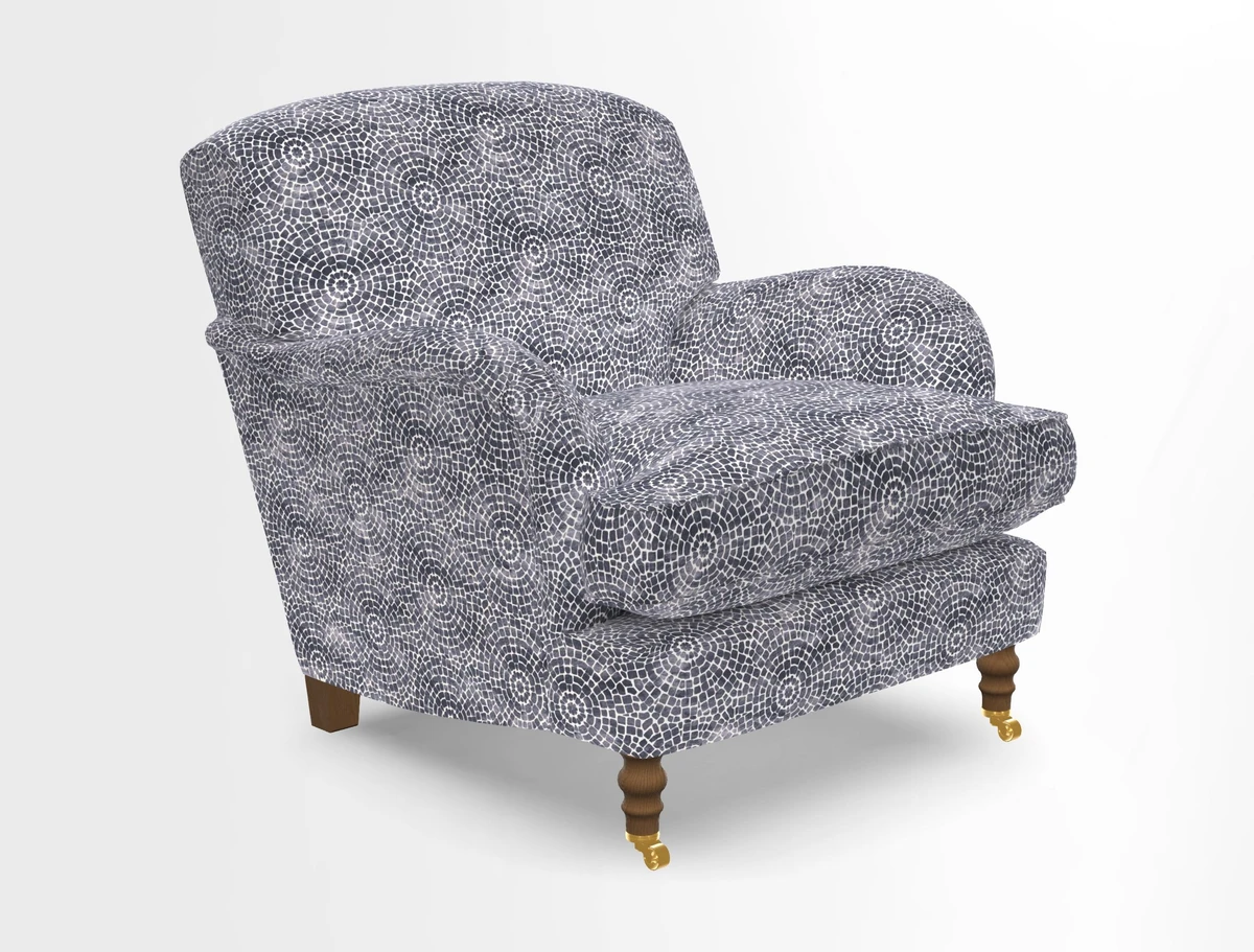 Kentwell Chair in Caroline Maria Applebee Collage Wildflowers with fringe in Sophie Bullion Currant
